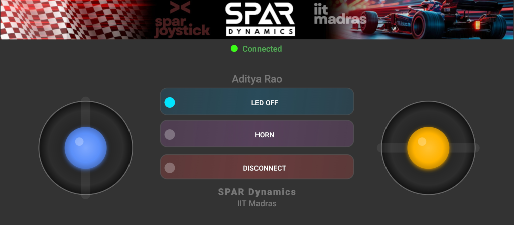SPAR Joystick Control Panel Interface
